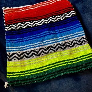 Mexican Falsa Falza Blanket Bag Purse Beach Multiple Colors 13"x14" Strap Hangs